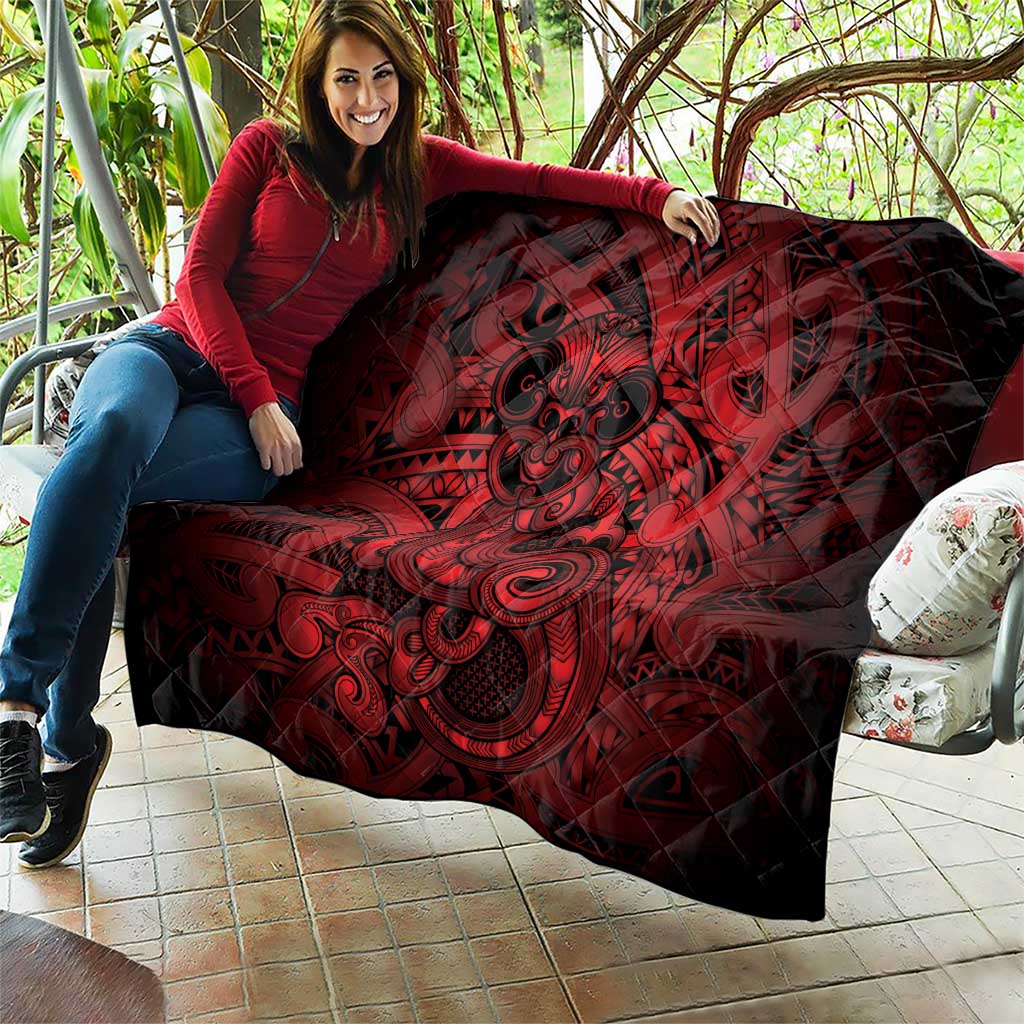 Aotearoa Maori Hei Tiki Quilt Whero Kowhaiwhai Puhoro Motif