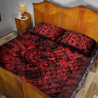 Aotearoa Maori Hei Tiki Quilt Bed Set Whero Kowhaiwhai Puhoro Motif LT9 - Polynesian Pride