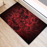 Aotearoa Maori Hei Tiki Rubber Doormat Whero Kowhaiwhai Puhoro Motif LT9 - Polynesian Pride