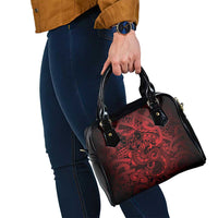 Aotearoa Maori Hei Tiki Shoulder Handbag Whero Kowhaiwhai Puhoro Motif LT9 - Polynesian Pride