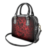 Aotearoa Maori Hei Tiki Shoulder Handbag Whero Kowhaiwhai Puhoro Motif LT9 - Polynesian Pride