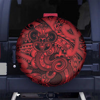 Aotearoa Maori Hei Tiki Spare Tire Cover Whero Kowhaiwhai Puhoro Motif LT9 No hole Red - Polynesian Pride