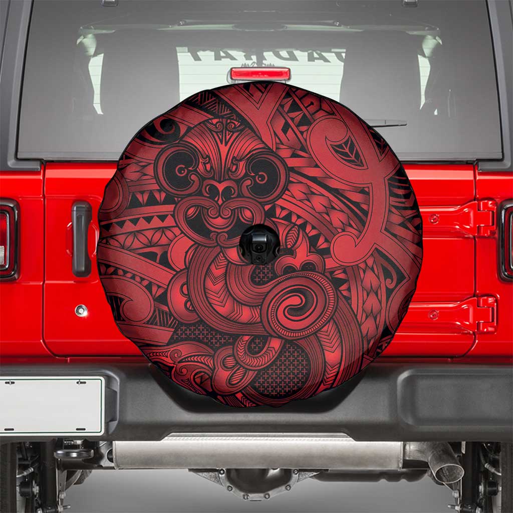 Aotearoa Maori Hei Tiki Spare Tire Cover Whero Kowhaiwhai Puhoro Motif LT9 - Polynesian Pride