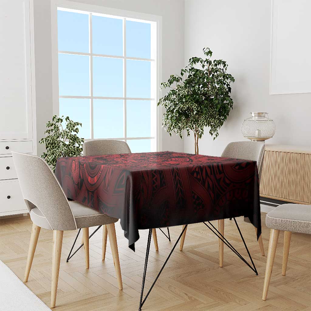 Aotearoa Maori Hei Tiki Tablecloth Whero Kowhaiwhai Puhoro Motif