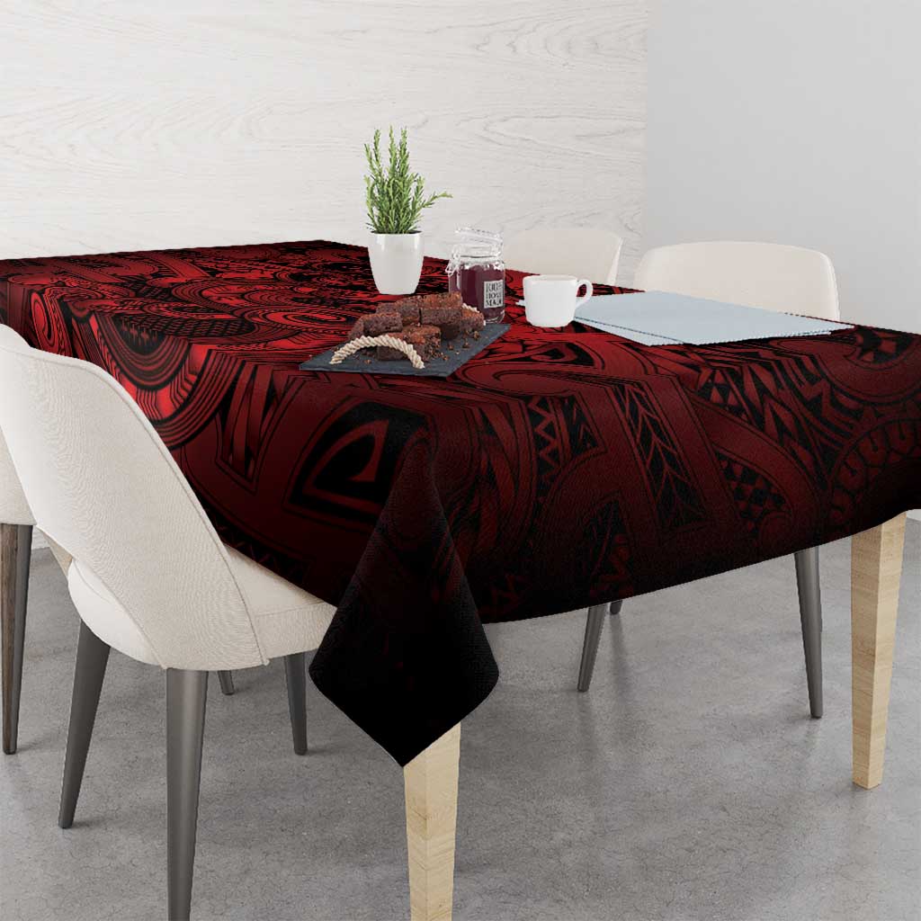 Aotearoa Maori Hei Tiki Tablecloth Whero Kowhaiwhai Puhoro Motif