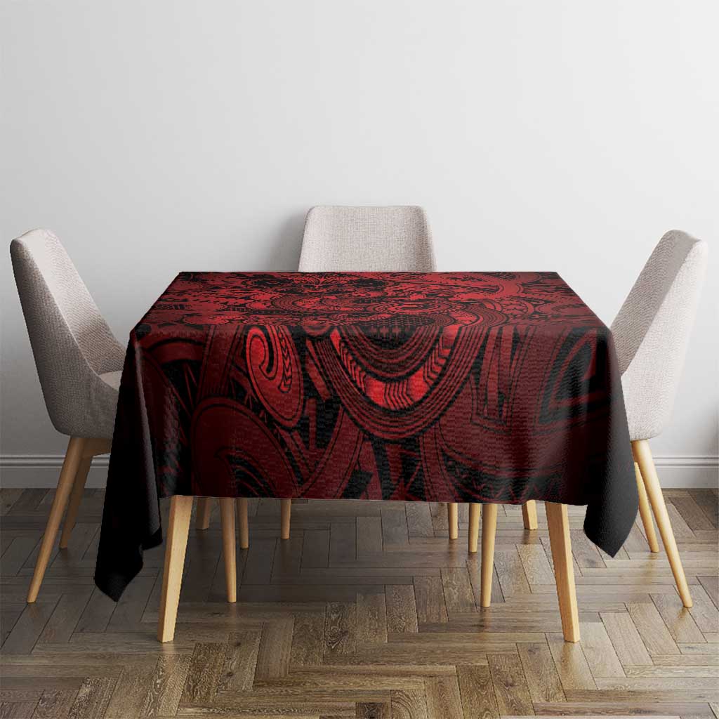 Aotearoa Maori Hei Tiki Tablecloth Whero Kowhaiwhai Puhoro Motif