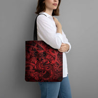 Aotearoa Maori Hei Tiki Tote Bag Whero Kowhaiwhai Puhoro Motif