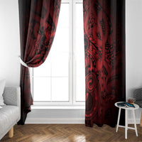 Aotearoa Maori Hei Tiki Window Curtain Whero Kowhaiwhai Puhoro Motif LT9 - Polynesian Pride