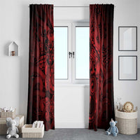 Aotearoa Maori Hei Tiki Window Curtain Whero Kowhaiwhai Puhoro Motif LT9 - Polynesian Pride