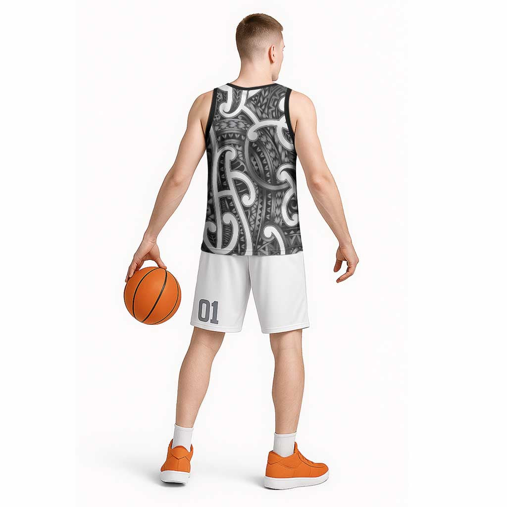 Aotearoa Maori Kowhaiwhai Basketball Jersey Kiwikiwi Puhoro and Patiki LT9 - Polynesian Pride