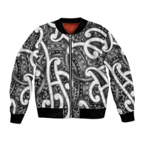 Aotearoa Maori Kowhaiwhai Bomber Jacket Kiwikiwi Puhoro and Patiki