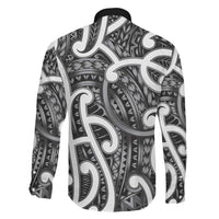 Aotearoa Maori Kowhaiwhai Family Matching Off Shoulder Short Dress and Hawaiian Shirt Kiwikiwi Puhoro and Patiki LT9 - Polynesian Pride