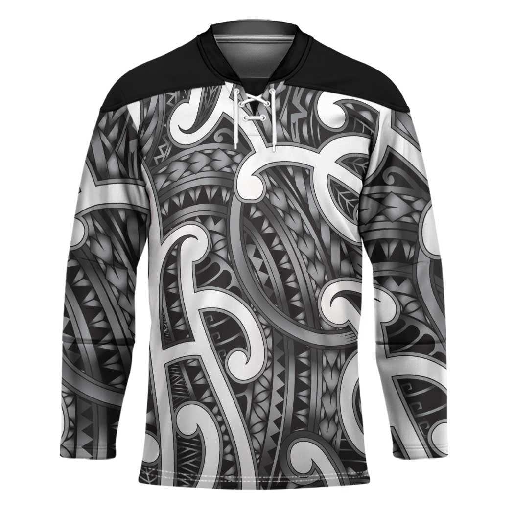 Aotearoa Maori Kowhaiwhai Hockey Jersey Kiwikiwi Puhoro and Patiki LT9 Unisex Grey - Polynesian Pride