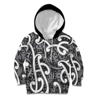 Aotearoa Maori Kowhaiwhai Kid Hoodie Kiwikiwi Puhoro and Patiki LT9 Hoodie Grey - Polynesian Pride