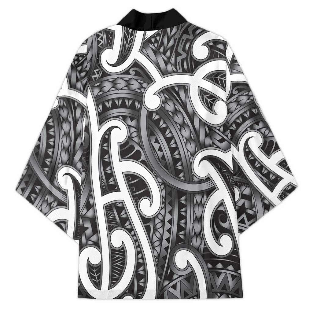 Aotearoa Maori Kowhaiwhai Kimono Kiwikiwi Puhoro and Patiki