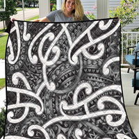 Aotearoa Maori Kowhaiwhai Quilt Kiwikiwi Puhoro and Patiki LT9 Grey - Polynesian Pride