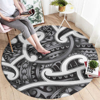 Aotearoa Maori Kowhaiwhai Round Carpet Kiwikiwi Puhoro and Patiki