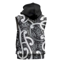 Aotearoa Maori Kowhaiwhai Sleeveless Hoodie Kiwikiwi Puhoro and Patiki