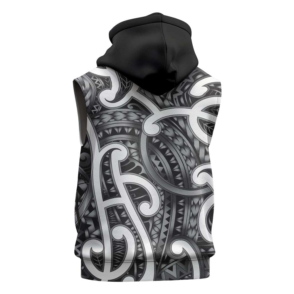 Aotearoa Maori Kowhaiwhai Sleeveless Zip Hoodie Kiwikiwi Puhoro and Patiki LT9 - Polynesian Pride