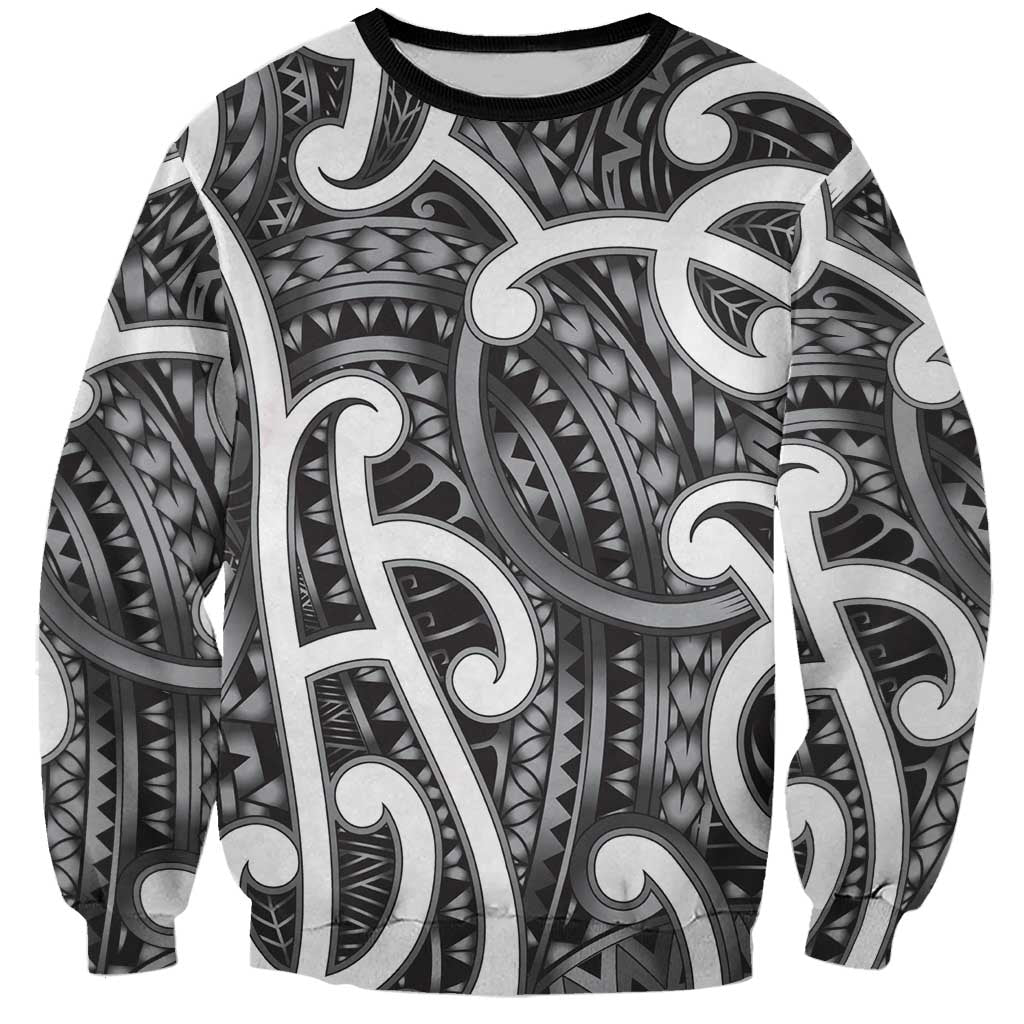 Aotearoa Maori Kowhaiwhai Sweatshirt Kiwikiwi Puhoro and Patiki LT9 Unisex Grey - Polynesian Pride
