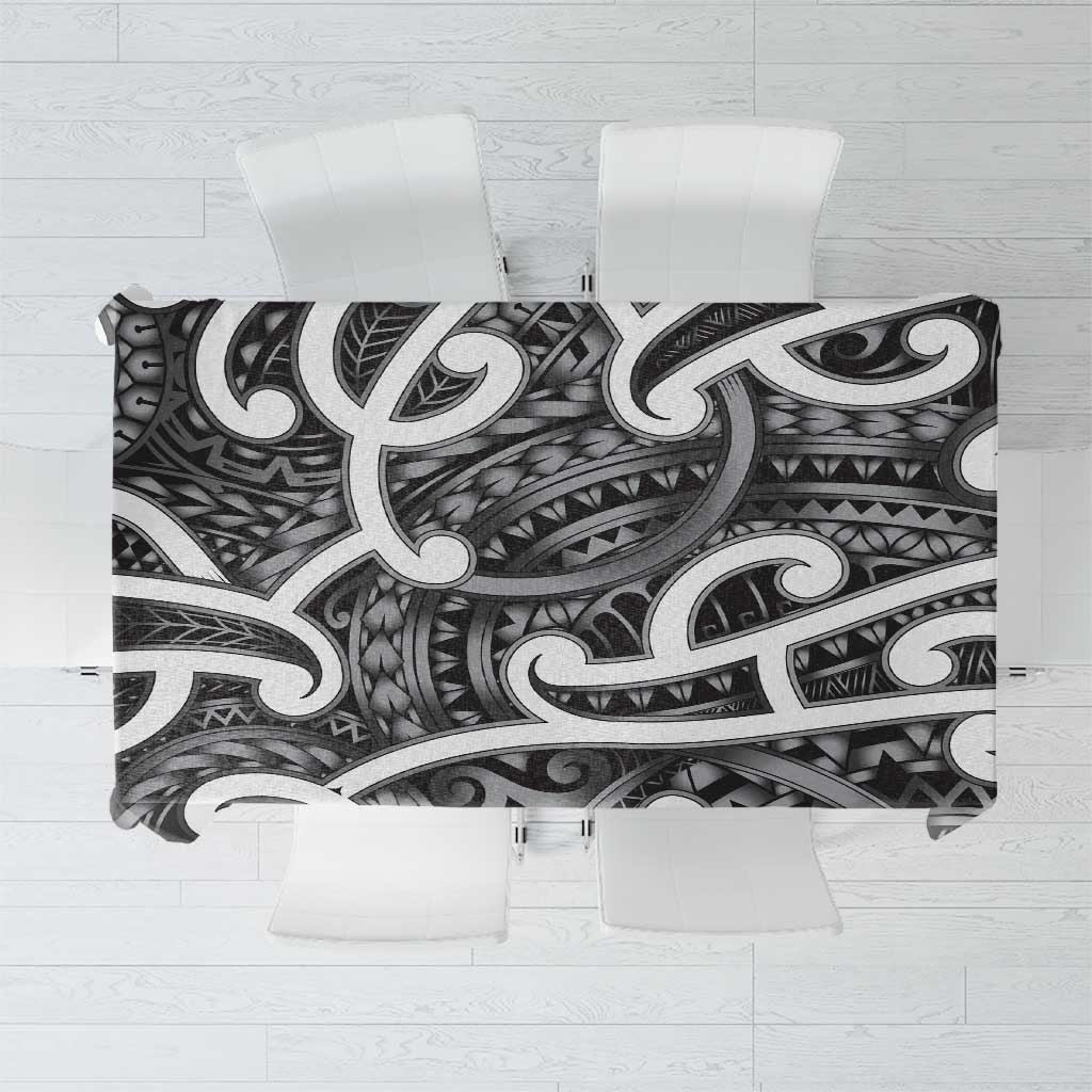 Aotearoa Maori Kowhaiwhai Tablecloth Kiwikiwi Puhoro and Patiki LT9 Grey - Polynesian Pride