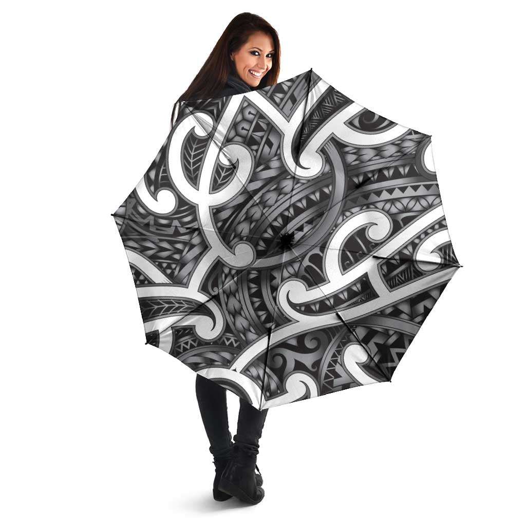 Aotearoa Maori Kowhaiwhai Umbrella Kiwikiwi Puhoro and Patiki