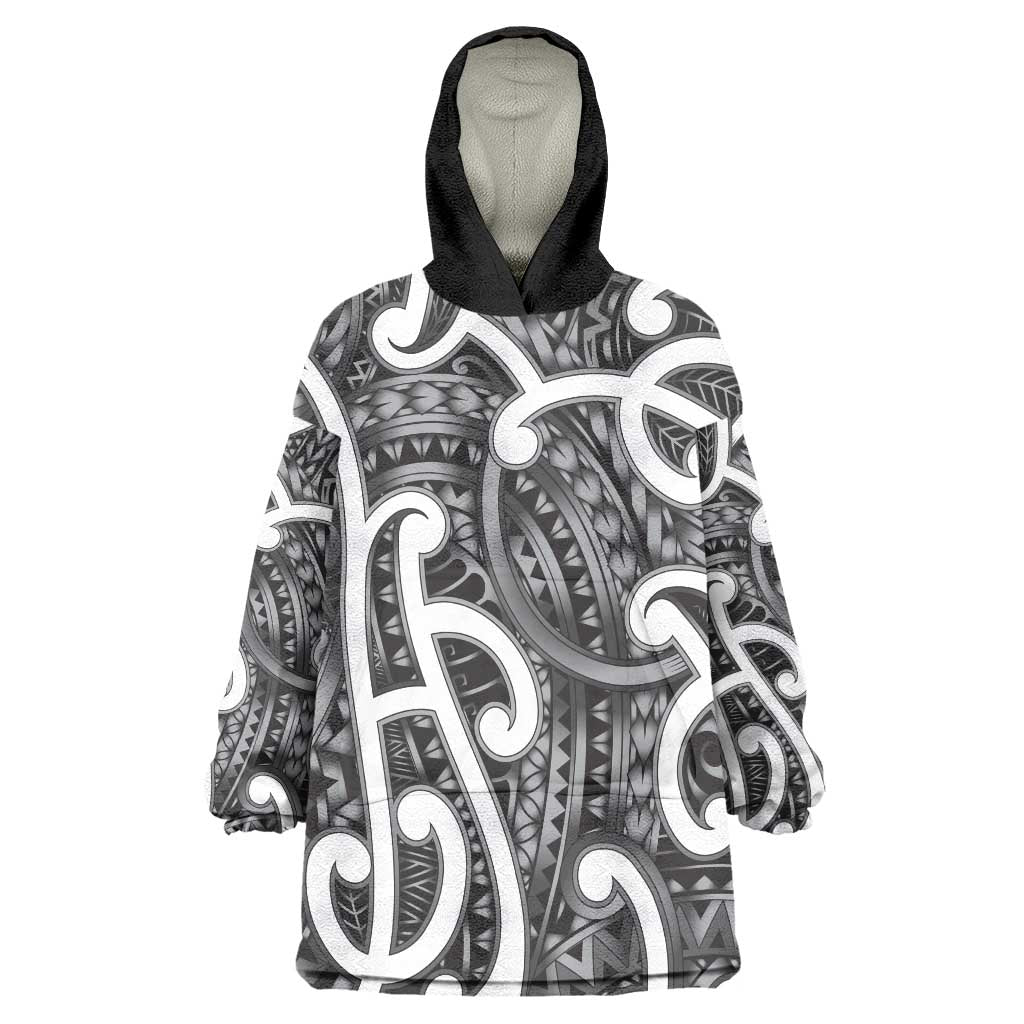 Aotearoa Maori Kowhaiwhai Wearable Blanket Hoodie Kiwikiwi Puhoro and Patiki