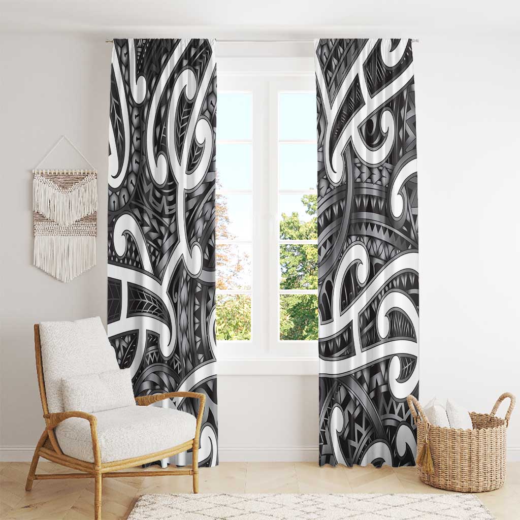 Aotearoa Maori Kowhaiwhai Window Curtain Kiwikiwi Puhoro and Patiki