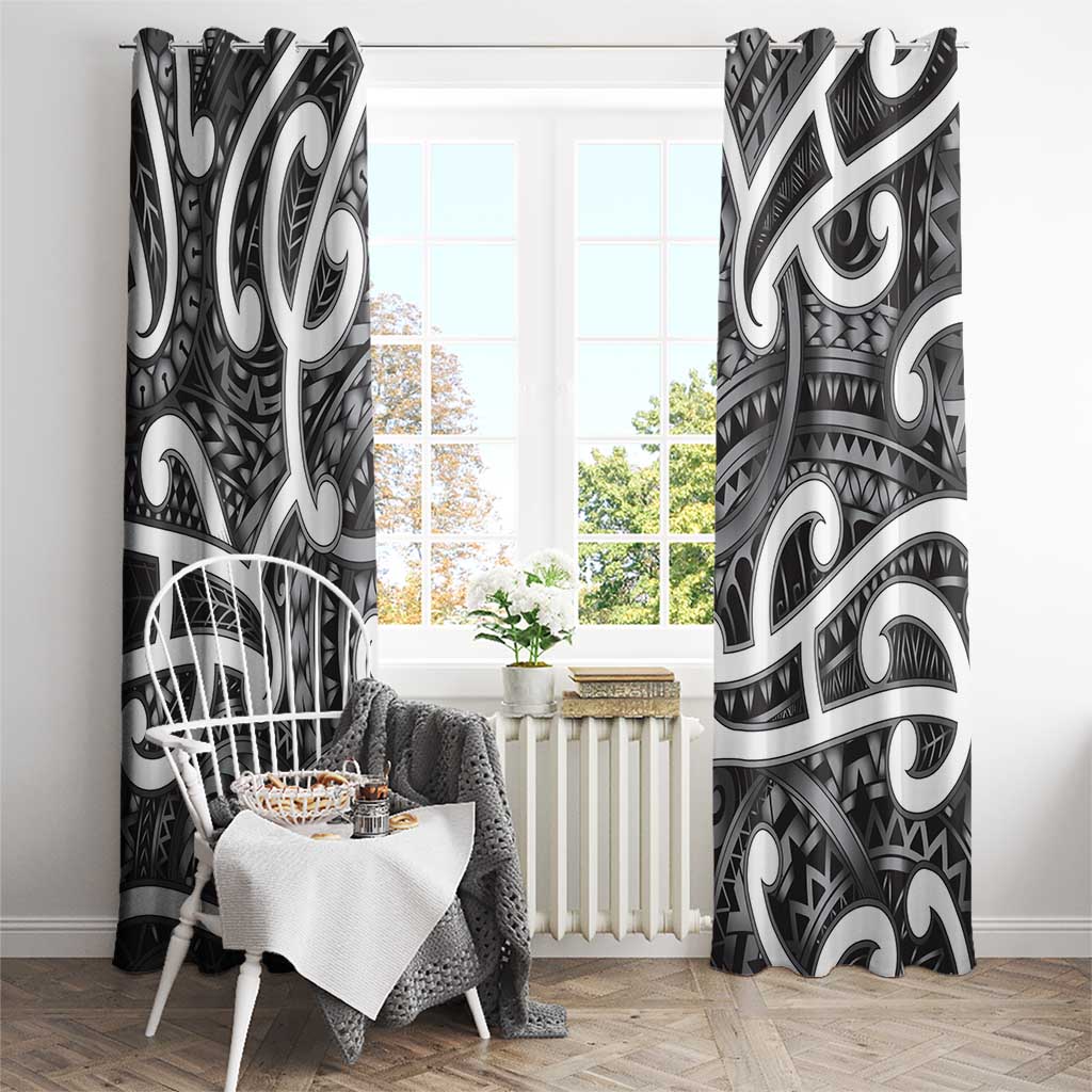 Aotearoa Maori Kowhaiwhai Window Curtain Kiwikiwi Puhoro and Patiki