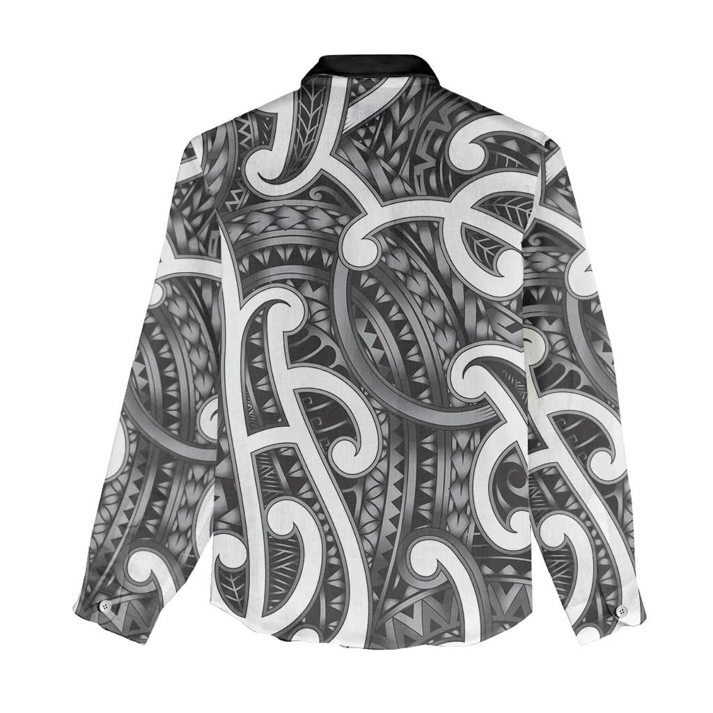 Aotearoa Maori Kowhaiwhai Women Casual Shirt Kiwikiwi Puhoro and Patiki LT9 - Polynesian Pride