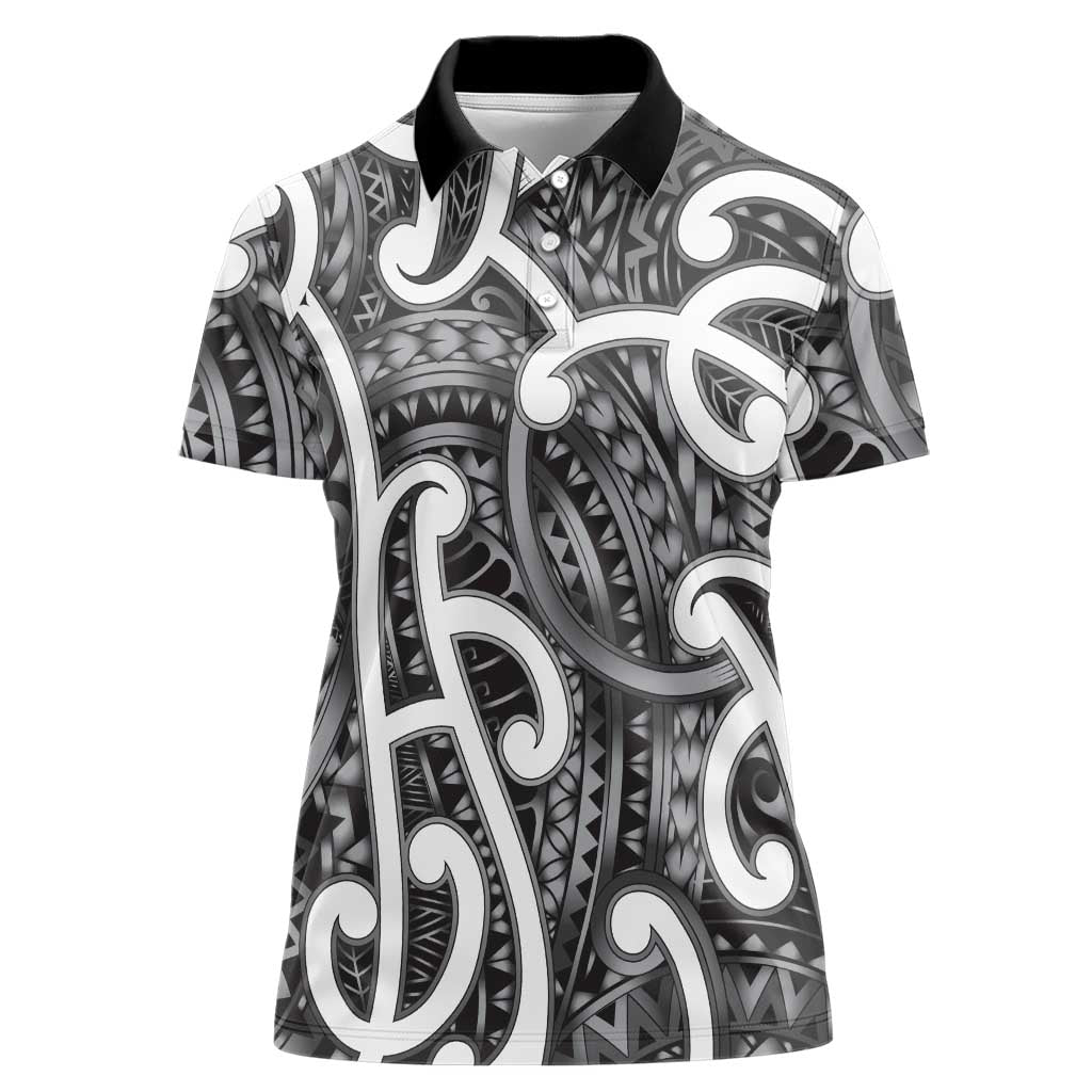 Aotearoa Maori Kowhaiwhai Women Polo Shirt Kiwikiwi Puhoro and Patiki
