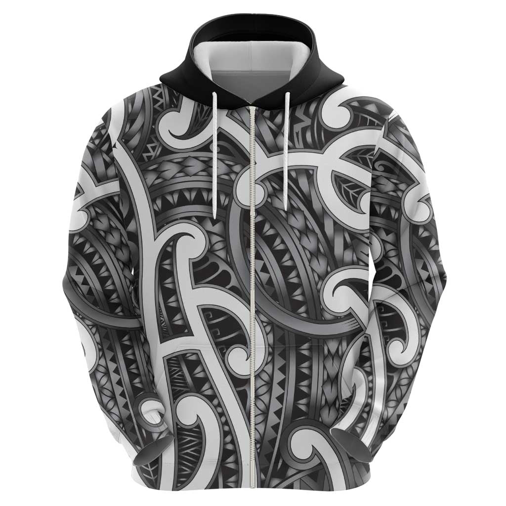 Aotearoa Maori Kowhaiwhai Zip Hoodie Kiwikiwi Puhoro and Patiki LT9 - Polynesian Pride