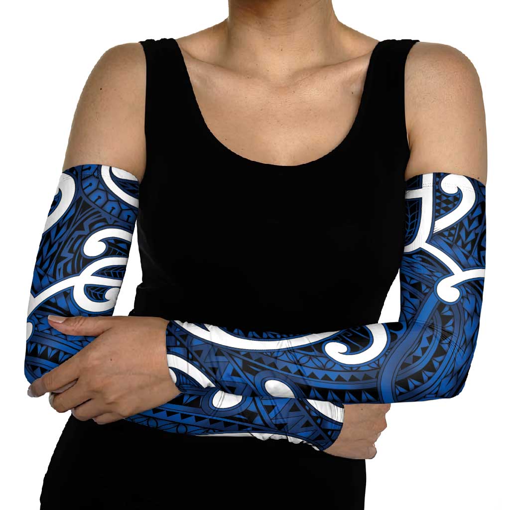 Aotearoa Maori Kowhaiwhai Arm Sleeves Kikorangi Puhoro and Patiki