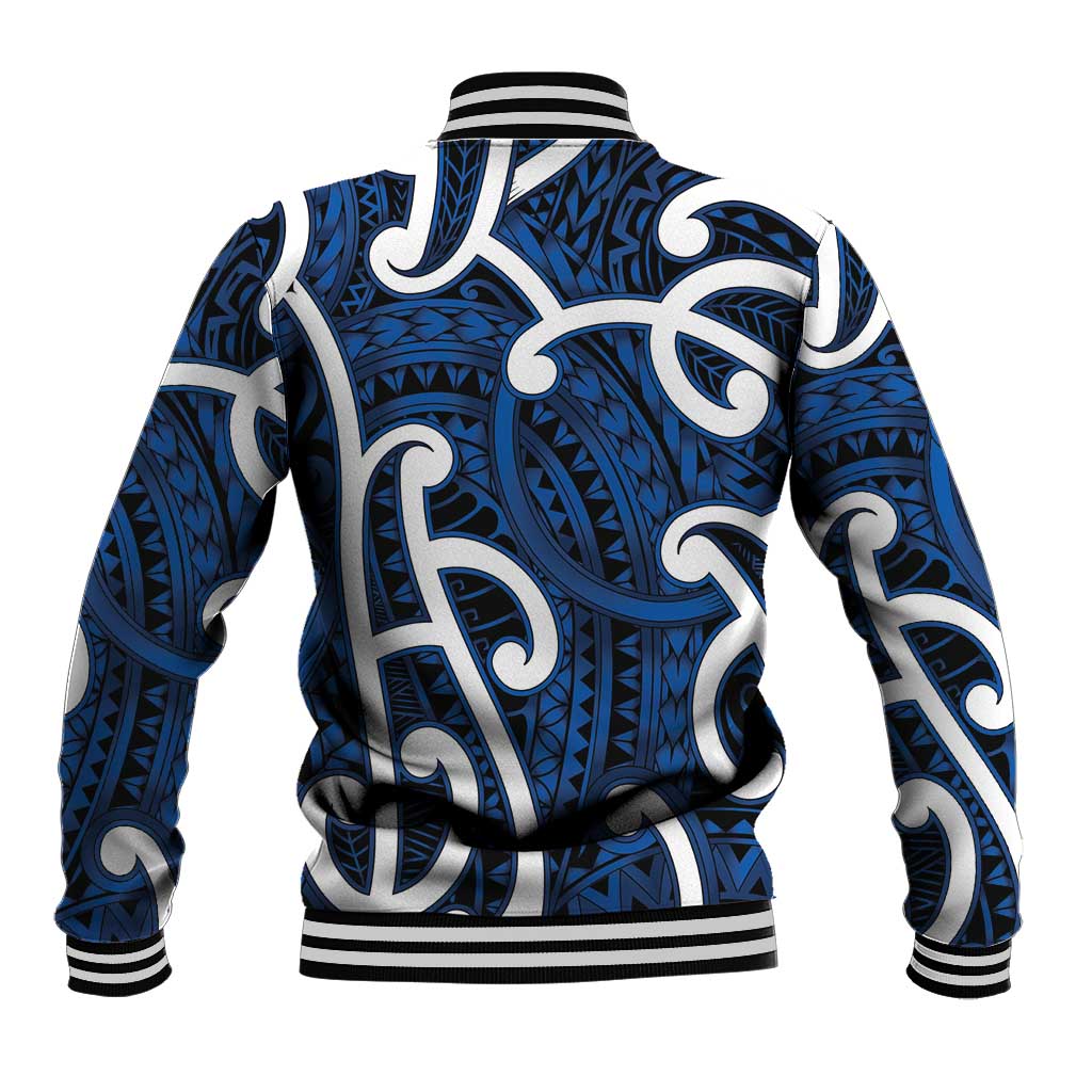 Aotearoa Maori Kowhaiwhai Baseball Jacket Kikorangi Puhoro and Patiki LT9 - Polynesian Pride