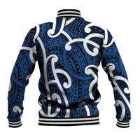 Aotearoa Maori Kowhaiwhai Baseball Jacket Kikorangi Puhoro and Patiki LT9 - Polynesian Pride