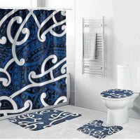 Aotearoa Maori Kowhaiwhai Bathroom Set Kikorangi Puhoro and Patiki LT9 Bathroom Set (4 pcs) Blue - Polynesian Pride