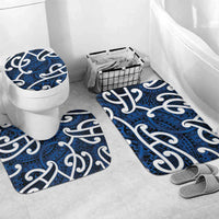 Aotearoa Maori Kowhaiwhai Bathroom Set Kikorangi Puhoro and Patiki LT9 Mat Set Only (3 pcs) One Size Blue - Polynesian Pride