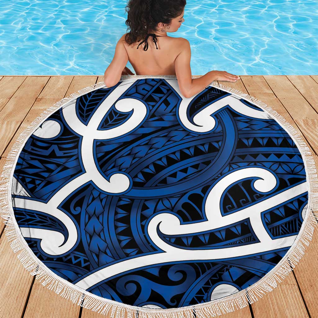 Aotearoa Maori Kowhaiwhai Beach Blanket Kikorangi Puhoro and Patiki