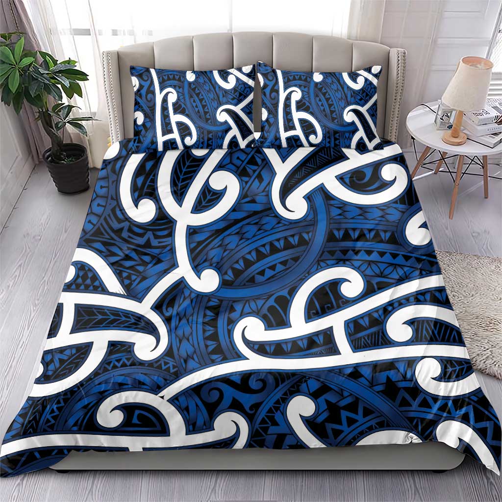 Aotearoa Maori Kowhaiwhai Bedding Set Kikorangi Puhoro and Patiki