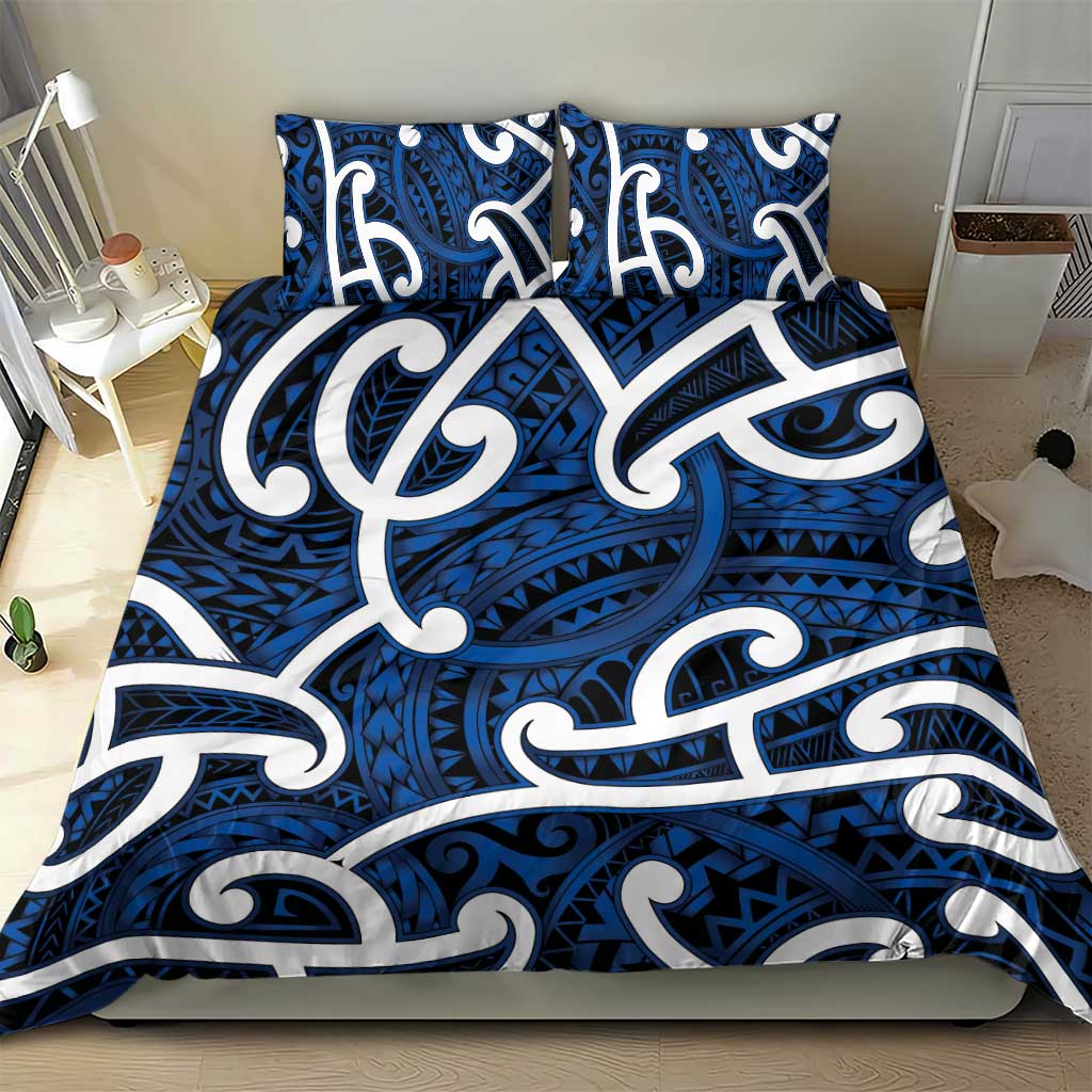 Aotearoa Maori Kowhaiwhai Bedding Set Kikorangi Puhoro and Patiki