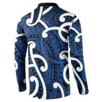 Aotearoa Maori Kowhaiwhai Button Sweatshirt Kikorangi Puhoro and Patiki LT9 - Polynesian Pride