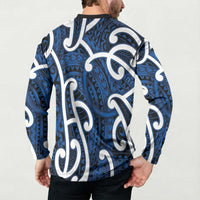 Aotearoa Maori Kowhaiwhai Button Sweatshirt Kikorangi Puhoro and Patiki LT9 - Polynesian Pride