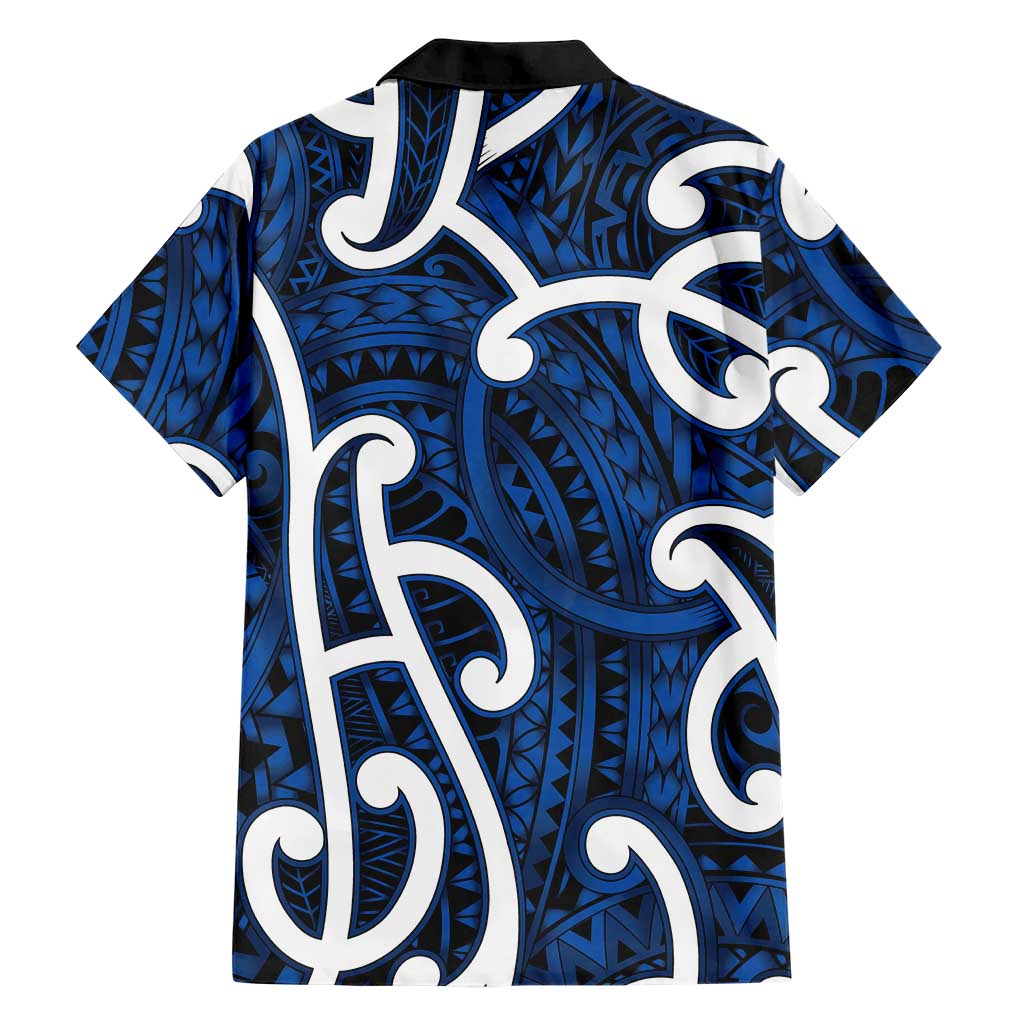 Aotearoa Maori Kowhaiwhai Family Matching Off Shoulder Maxi Dress and Hawaiian Shirt Kikorangi Puhoro and Patiki LT9 - Polynesian Pride