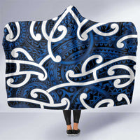 Aotearoa Maori Kowhaiwhai Hooded Blanket Kikorangi Puhoro and Patiki LT9 One Size Blue - Polynesian Pride