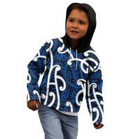 Aotearoa Maori Kowhaiwhai Kid Hoodie Kikorangi Puhoro and Patiki LT9 - Polynesian Pride