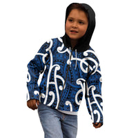 Aotearoa Maori Kowhaiwhai Kid Hoodie Kikorangi Puhoro and Patiki LT9 - Polynesian Pride