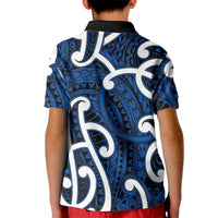 Aotearoa Maori Kowhaiwhai Kid Polo Shirt Kikorangi Puhoro and Patiki LT9 - Polynesian Pride