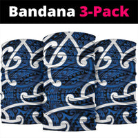 Aotearoa Maori Kowhaiwhai Neck Gaiter Kikorangi Puhoro and Patiki