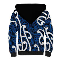 Aotearoa Maori Kowhaiwhai Sherpa Hoodie Kikorangi Puhoro and Patiki