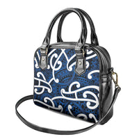 Aotearoa Maori Kowhaiwhai Shoulder Handbag Kikorangi Puhoro and Patiki
